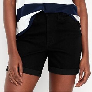 Old Navy Black Jean Shorts Mid-Length Tailored